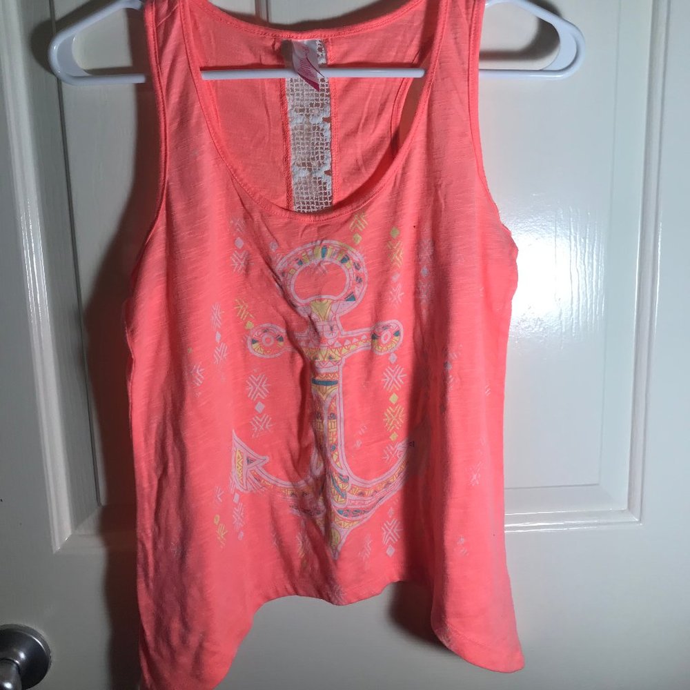 coral tank top with anchor